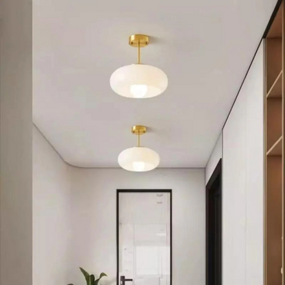 Scandinavische plafondlamp van Hoogwaardige Messing en Glas