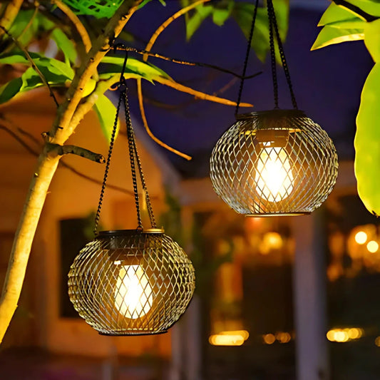 Zonne-energie Tuinlantaarn met Automatische Schemersensor en Warm Wit Licht – Weerbestendig voor Buiten