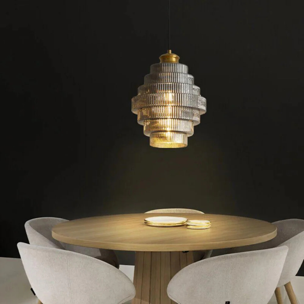 Clairmont Vivre - Hanglamp met Retro Glazen Vorm en Messing Afwerking