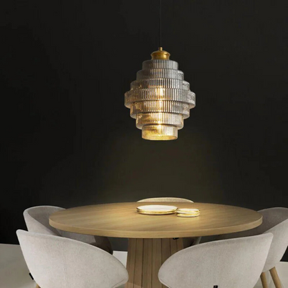 Clairmont Vivre - Hanglamp met Retro Glazen Vorm en Messing Afwerking