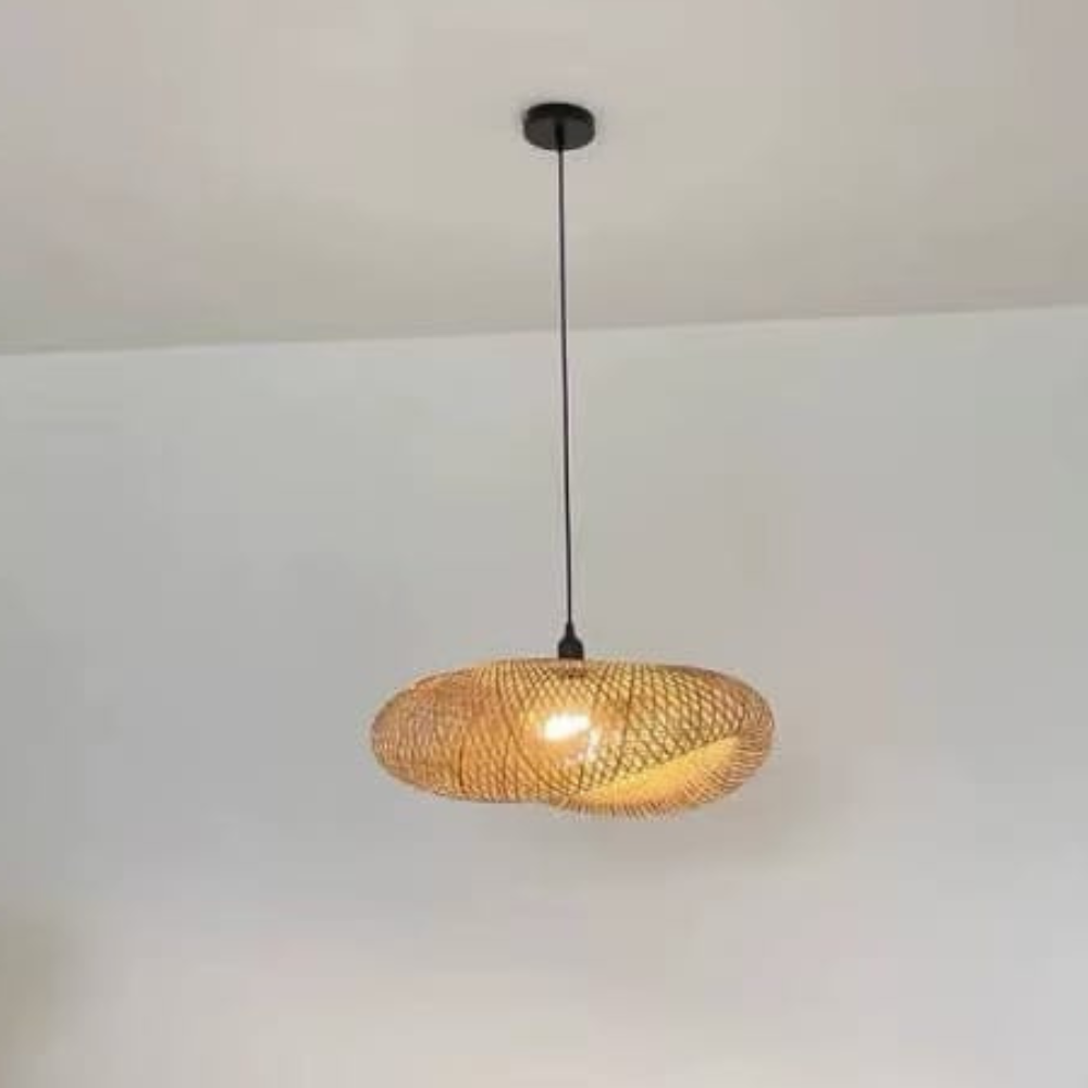 Bambus pendel med LED-belysning – Justerbar højde og skandinavisk design