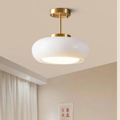 Scandinavische plafondlamp van Hoogwaardige Messing en Glas