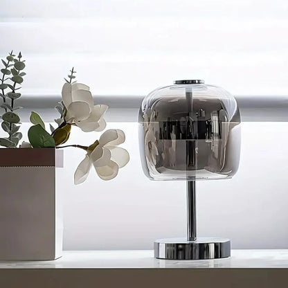 Moderne Tafellamp met Dimbare Verlichting en USB-aansluiting - Ijzer en Glas, 27x14.5x12 cm