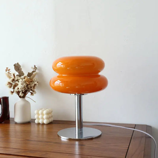 Tafellamp Italiaanse Stijl van Metaal en Glas – Modern Design voor Woonkamer en Kantoor, 20x28 cm