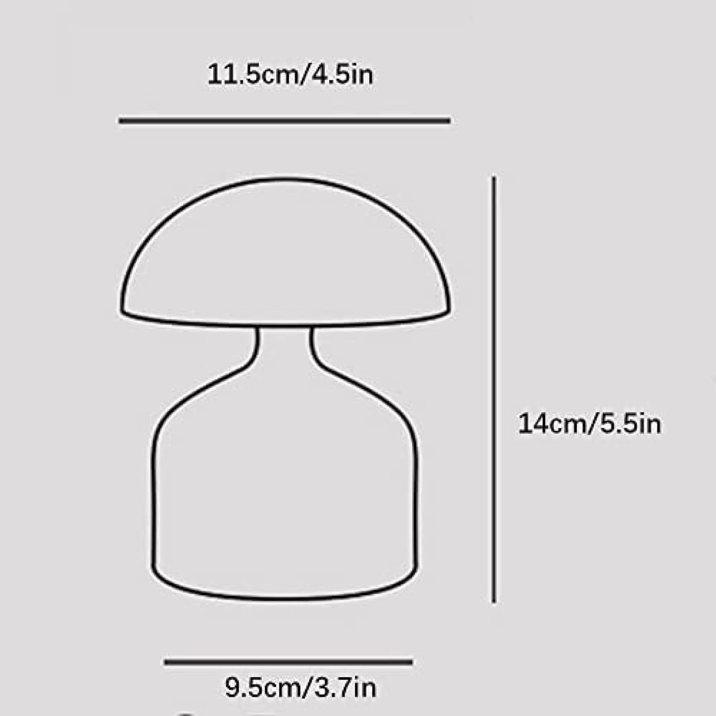 Genopladelig retro svampe bordlampe med dæmpbar LED og USB-opladning