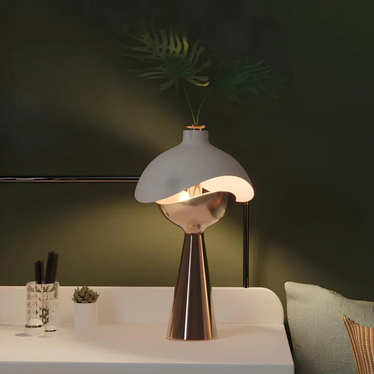 Dimbare Oplaadbare Tafellamp met Sculpturaal Ontwerp – Draadloze en Snoerloze Verlichting in Warm, Natuurlijk en Koel Wit Licht