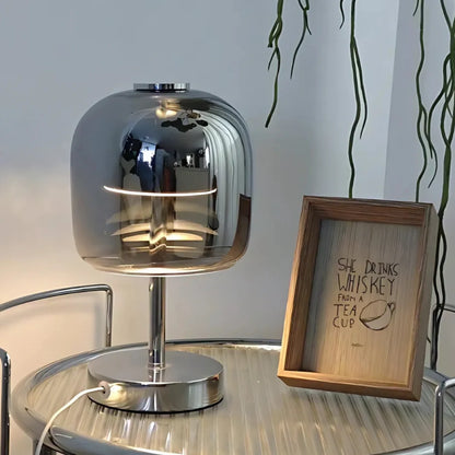 Moderne Tafellamp met Dimbare Verlichting en USB-aansluiting - Ijzer en Glas, 27x14.5x12 cm