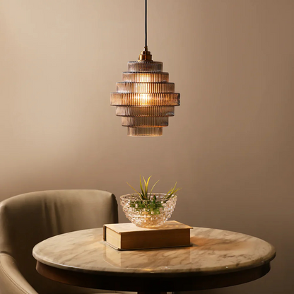 Clairmont Vivre - Hanglamp met Retro Glazen Vorm en Messing Afwerking