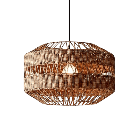 Luxe Bamboe Hanglamp voor Woonkamer en Eetkamer – Beige Verlichting met Ruime Lichtverspreiding