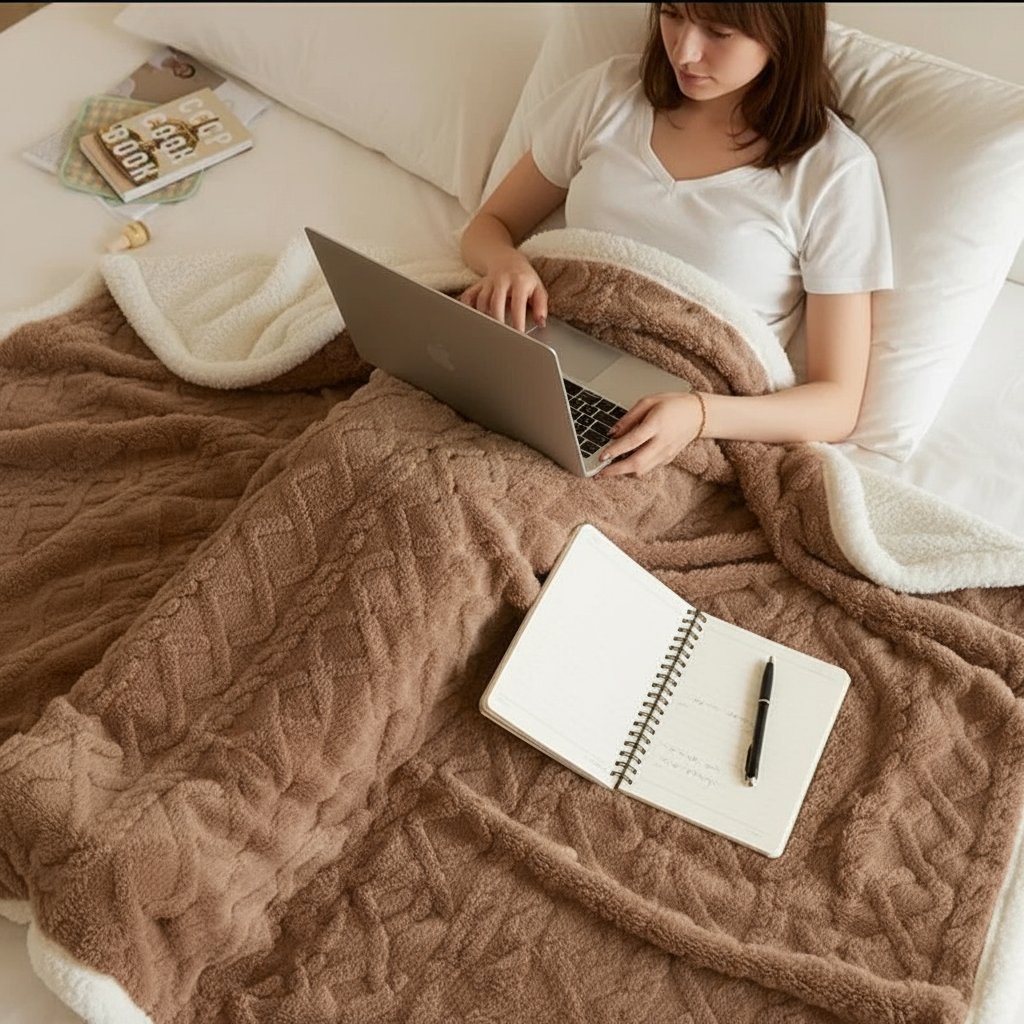 Tykt vinter lammeuldstæppe til ultimativ varme og komfort