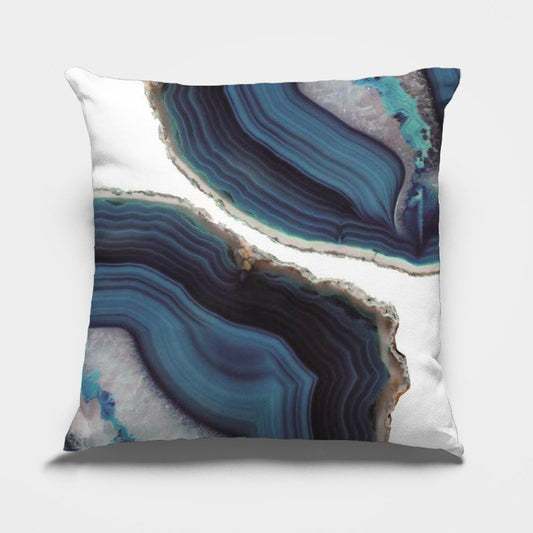 Abstract Blauw Kussenhoes 45x45 cm – Duurzaam Pluche met Verborgen Ritssluiting, Machinewasbaar en Milieuvriendelijk 1