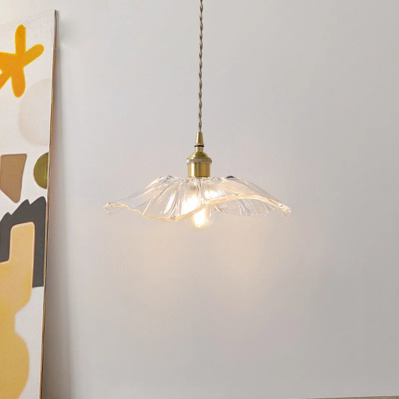 Art Deco Hanglamp in Bloemvorm van Glas – Paars en Amber 4