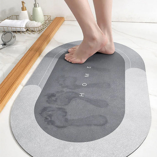 Badkamermat 40 x 60 cm van Diatomeeënaarde met Antislip en Sneldrogende Eigenschappen - Veilig en Stijlvol voor Uw Badkamer 0