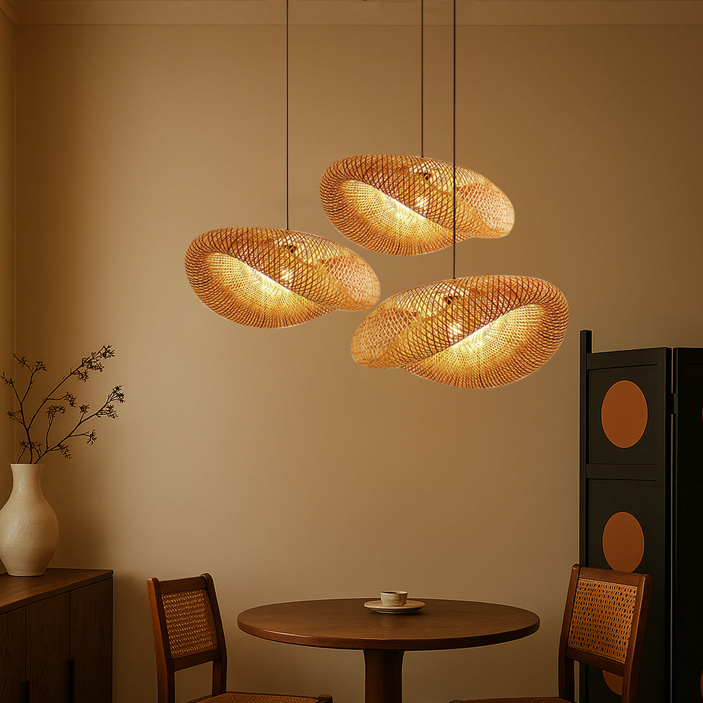 Bamboe Hanglamp met LED Verlichting – Verstelbare Hoogte en Scandinavisch Ontwerp 2