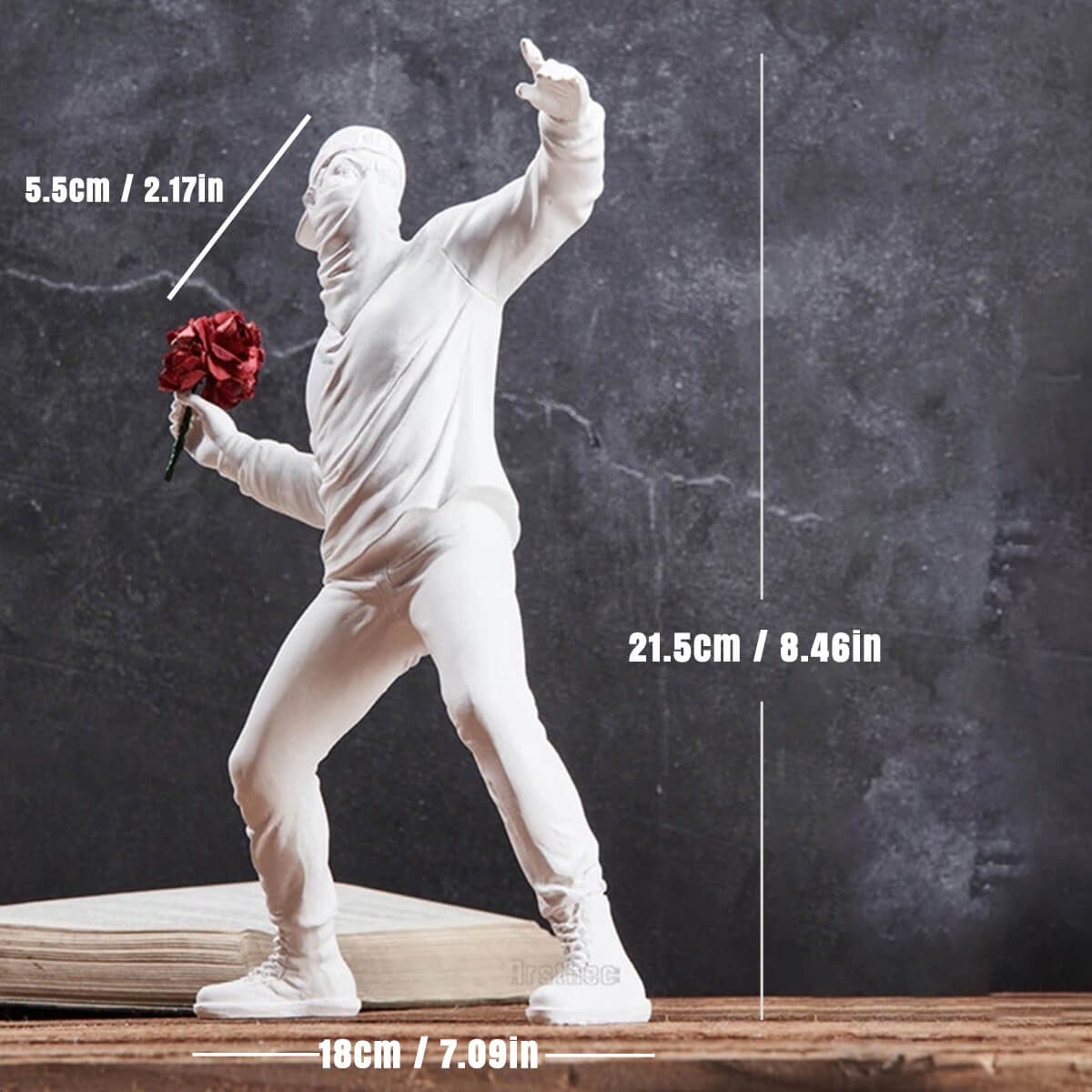 Banksy Flower Rioter Kunstwerk – Uniek Decoratief Stuk voor Thuis 1