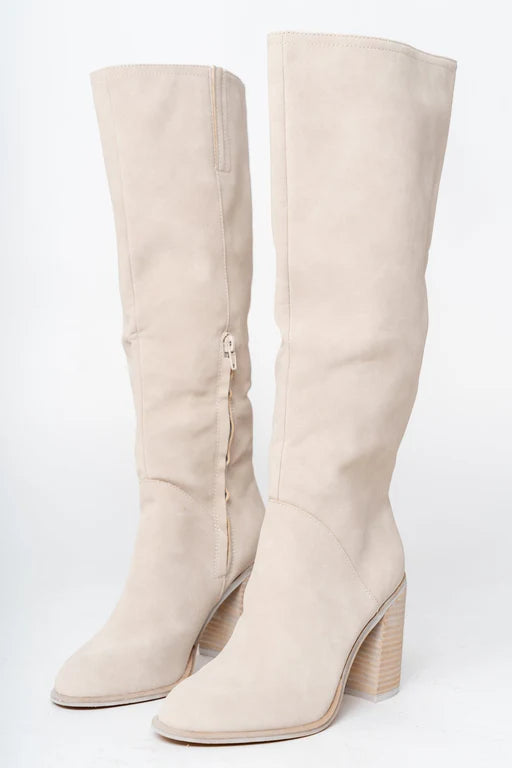 Beige Hoge Laarzen Dames met Comfortabele Pasvorm en Tijdloos Design voor Elke Gelegenheid 0