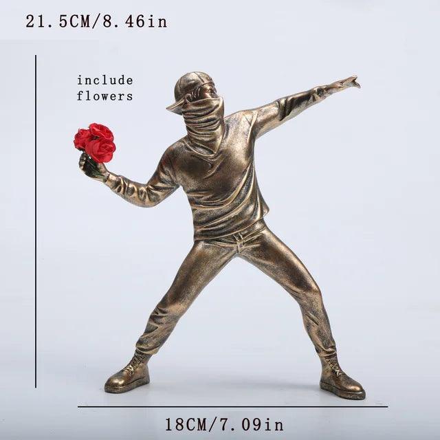 Bloemen Bomber Beeldje van Hars – Uniek Patriottisch Kunstwerk voor Woondecoratie en Verzamelaars 1