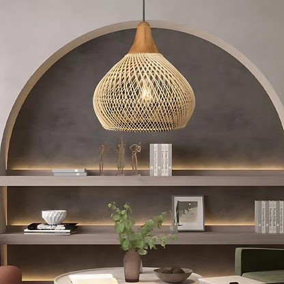 Boho Rieten Hanglamp – Handgemaakt, Uniek Ontwerp voor Woonkamer, Eetkamer en Slaapkamer met Warm Ambient Licht 1