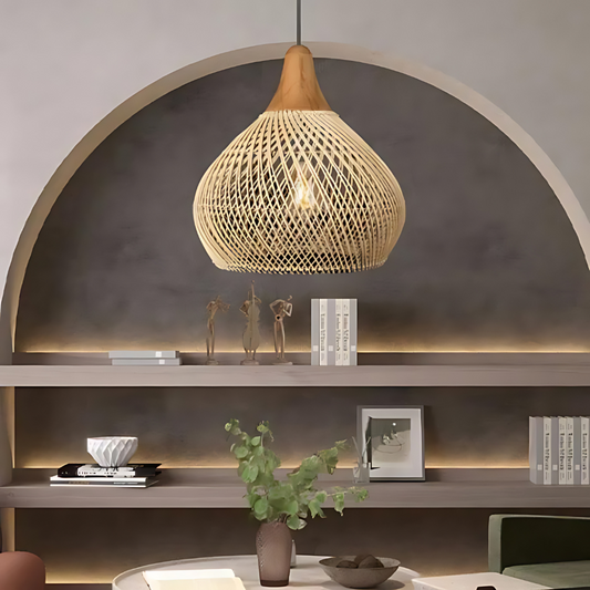Boho Rieten Hanglamp – Handgemaakt, Uniek Ontwerp voor Woonkamer, Eetkamer en Slaapkamer met Warm Ambient Licht 1