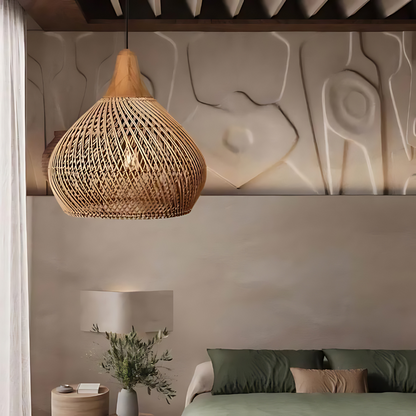 Boho Rieten Hanglamp – Handgemaakt, Uniek Ontwerp voor Woonkamer, Eetkamer en Slaapkamer met Warm Ambient Licht 2