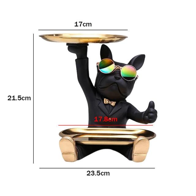 Bulldog Butler Opberg Ornament van Hars – Decoratieve Woondecoratie en Functionele Accessoires voor Sleutels en Sieraden 5