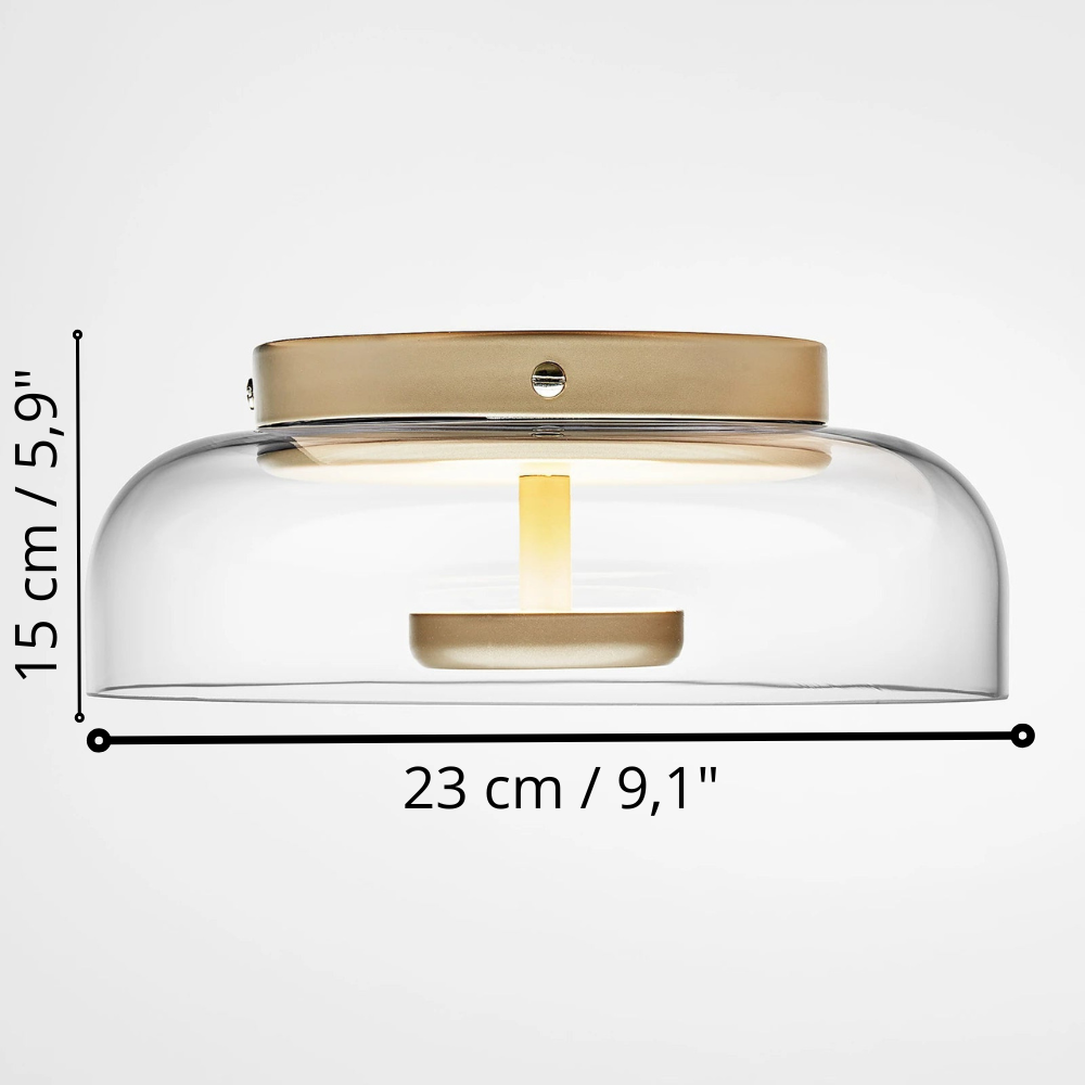 Moderne LED Loftlampe med Glaslampehoved i Røggrå eller Amber – Stemningsfuld Loftlampe til Soveværelse og Entré