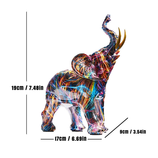 Creatief Handgemaakt Olifant Beeldje van Hars – Multicolor Decoratie voor Binnenhuis en Speelse Inrichting 1