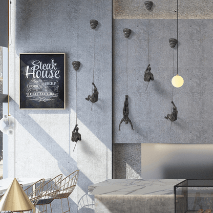 Creatieve Muurdecoratie Set - Drie-delige Sculptuur in Zilver en Koper voor Wanddecoratie Woonkamer 7