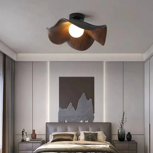 Scandinavische Houten Plafondlamp – Sfeervol Design voor Slaapkamer en Woonkamer, D28cm of D40cm
