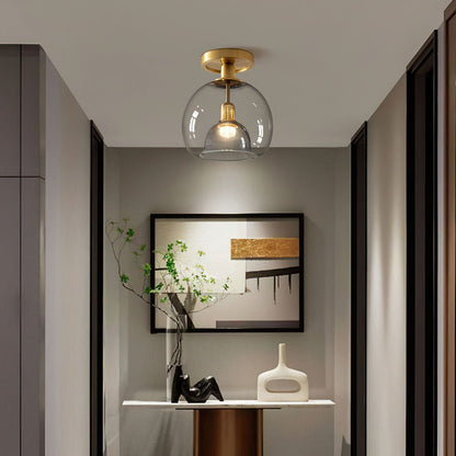 Moderne Grijze Plafondlamp van Glas – Minimalistische Plafonniere voor Elegante Verlichting met E27 Fitting