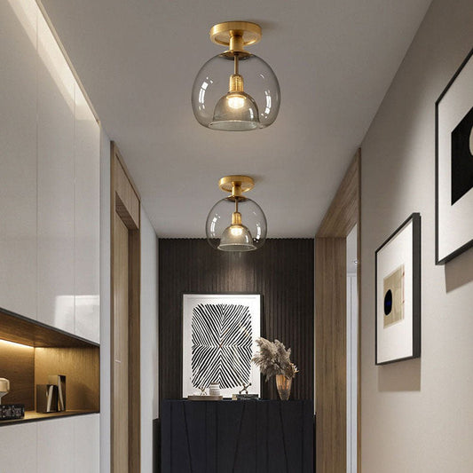 Moderne Grijze Plafondlamp van Glas – Minimalistische Plafonniere voor Elegante Verlichting met E27 Fitting