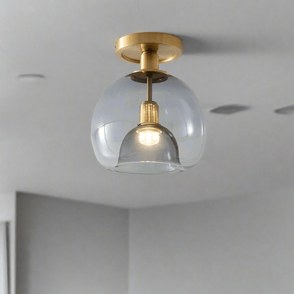 Moderne Grijze Plafondlamp van Glas – Minimalistische Plafonniere voor Elegante Verlichting met E27 Fitting