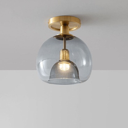 Moderne Grijze Plafondlamp van Glas – Minimalistische Plafonniere voor Elegante Verlichting met E27 Fitting
