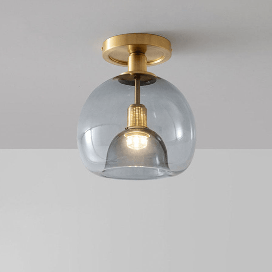 Moderne Grijze Plafondlamp van Glas – Minimalistische Plafonniere voor Elegante Verlichting met E27 Fitting