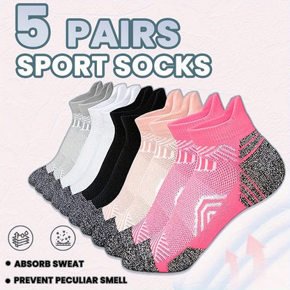 Dames Sokken – Compressie Sport Sokken van Ademend Materiaal, Set van 5 Paar voor Hardlopen en Casual Gebruik 2