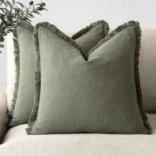 Decoratieve Katoen en Linnen Hoes in Diverse Kleuren – Elegante Woonaccessoire, 45x45 cm en 30x50 cm 0