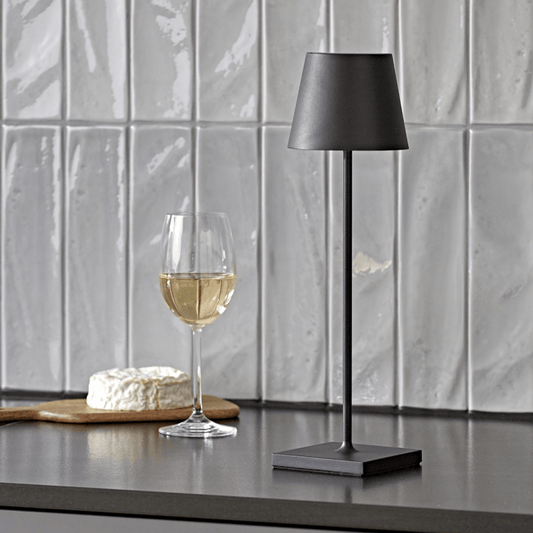 Dimbare Zwarte Tafellamp met Aanraakbediening – Oplaadbare en Draadloze Aluminium Lamp 38 cm 1