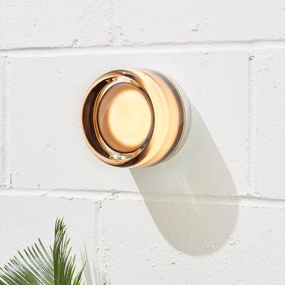 Dimple Wandlamp met LED Verlichting – Modern Design, IP44 Waterdicht voor Binnengebruik, Diameter 20 cm, Grijs/Acryl 13