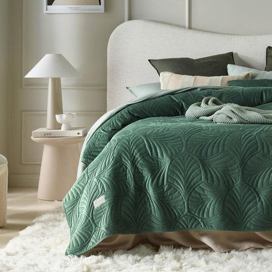 Donkergroene Fluwelen Deken 200 x 220 cm – Luxe Sprei voor Bed en Bank met Oeko-Tex Certificering 0