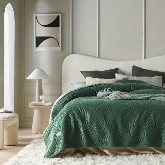 Donkergroene Fluwelen Deken 200 x 220 cm – Luxe Sprei voor Bed en Bank met Oeko-Tex Certificering 1