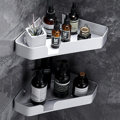 Doucherek Zonder Boren - Hoekrek RVS Set van 2 voor Georganiseerde Douche, Compact en Duurzaam 0