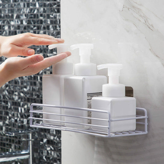Doucherek Zonder Boren – Zelfklevend Wit RVS Doucherekje voor Shampoo en Douchegel, Eenvoudige Installatie zonder Schade 1