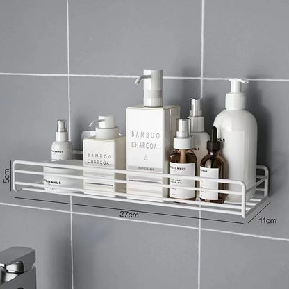 Doucherek Zonder Boren – Zelfklevend Wit RVS Doucherekje voor Shampoo en Douchegel, Eenvoudige Installatie zonder Schade 3