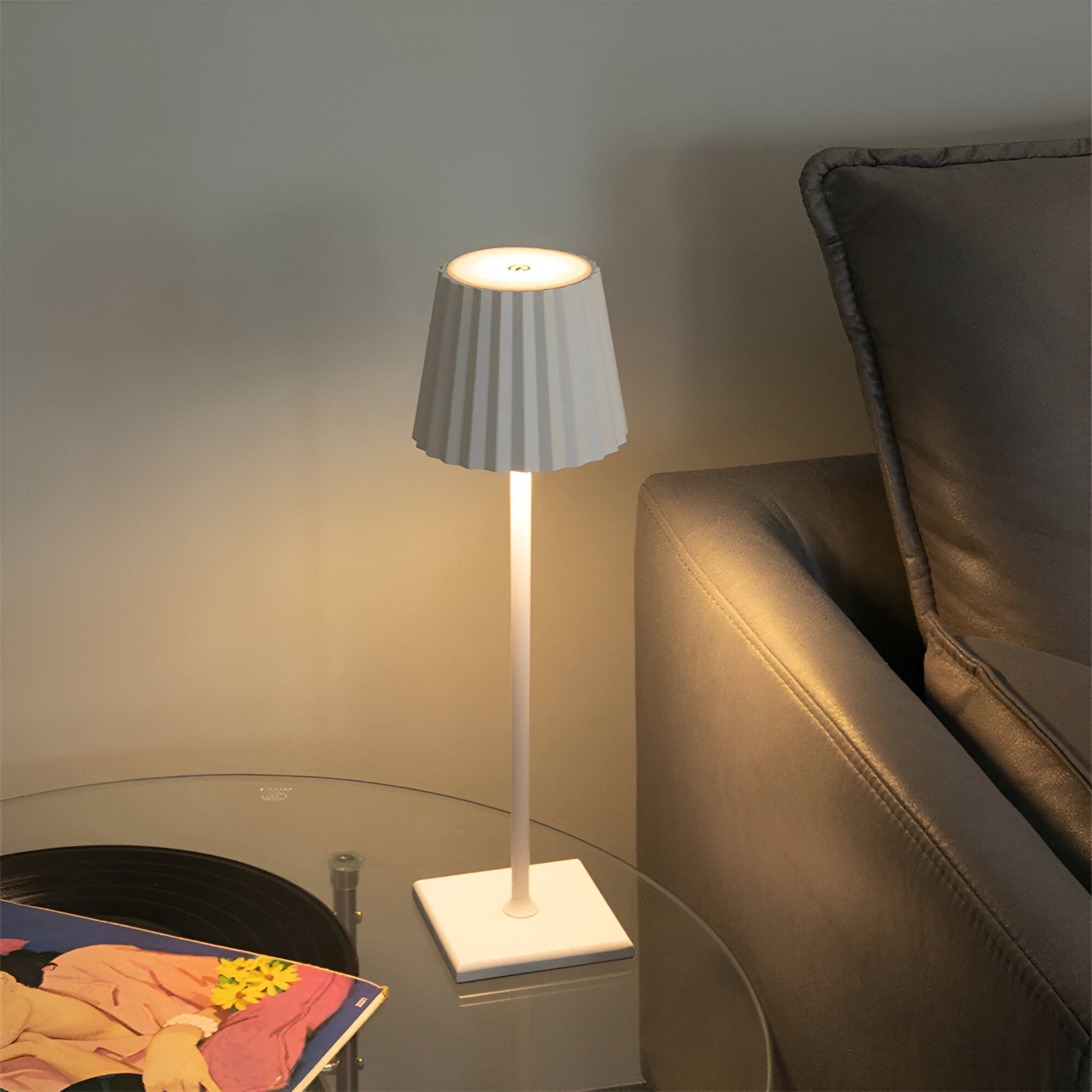 Draadloze Dimbare Tafellamp met Oplaadbare Batterij en Drie Helderheidsniveaus - Elegant Nachtkast Lampje 0