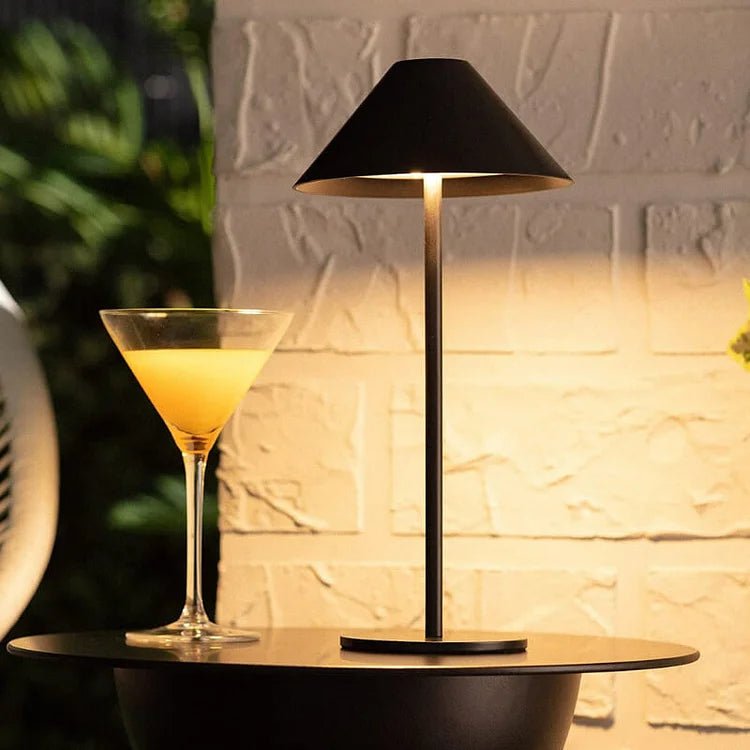Draadloze Oplaadbare Tafellamp Zwart met Touch-Dimfunctie en 360° Verlichting - Waterdicht IP54 0