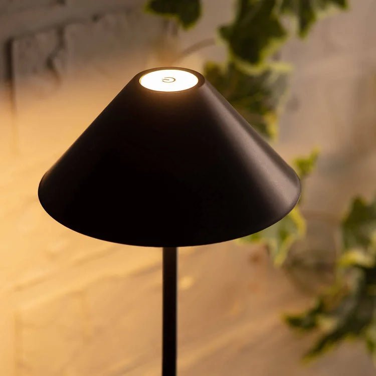 Draadloze Oplaadbare Tafellamp Zwart met Touch-Dimfunctie en 360° Verlichting - Waterdicht IP54 9