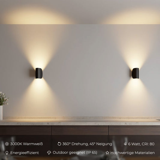 Draaibare Wandlamp met LED Verlichting – Energiezuinige Aluminium Lamp in Zwart 1