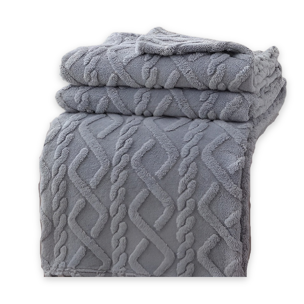 Dubbellaagse Fleece Deken met Geometrisch Patroon – Zacht en Warm voor Thuis en Reizen 0