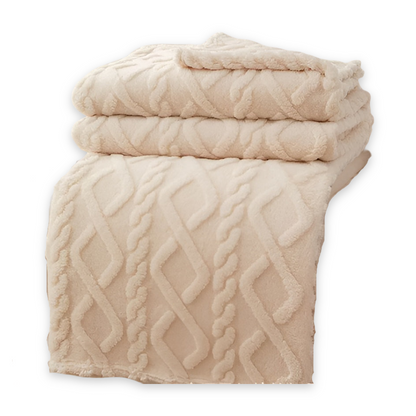 Dubbellaagse Fleece Deken met Geometrisch Patroon – Zacht en Warm voor Thuis en Reizen 12