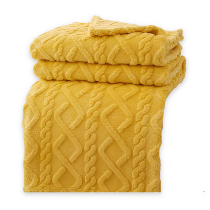 Dubbellaagse Fleece Deken met Geometrisch Patroon – Zacht en Warm voor Thuis en Reizen 15